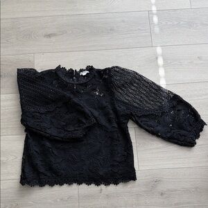 Ultra Pink Black Lace Blouse